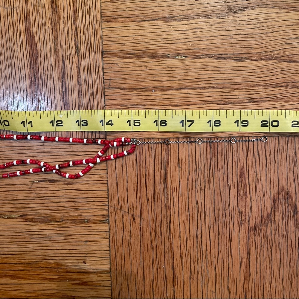 Free People red multi strand beaded layered necklace, NWT - Picture 7 of 12